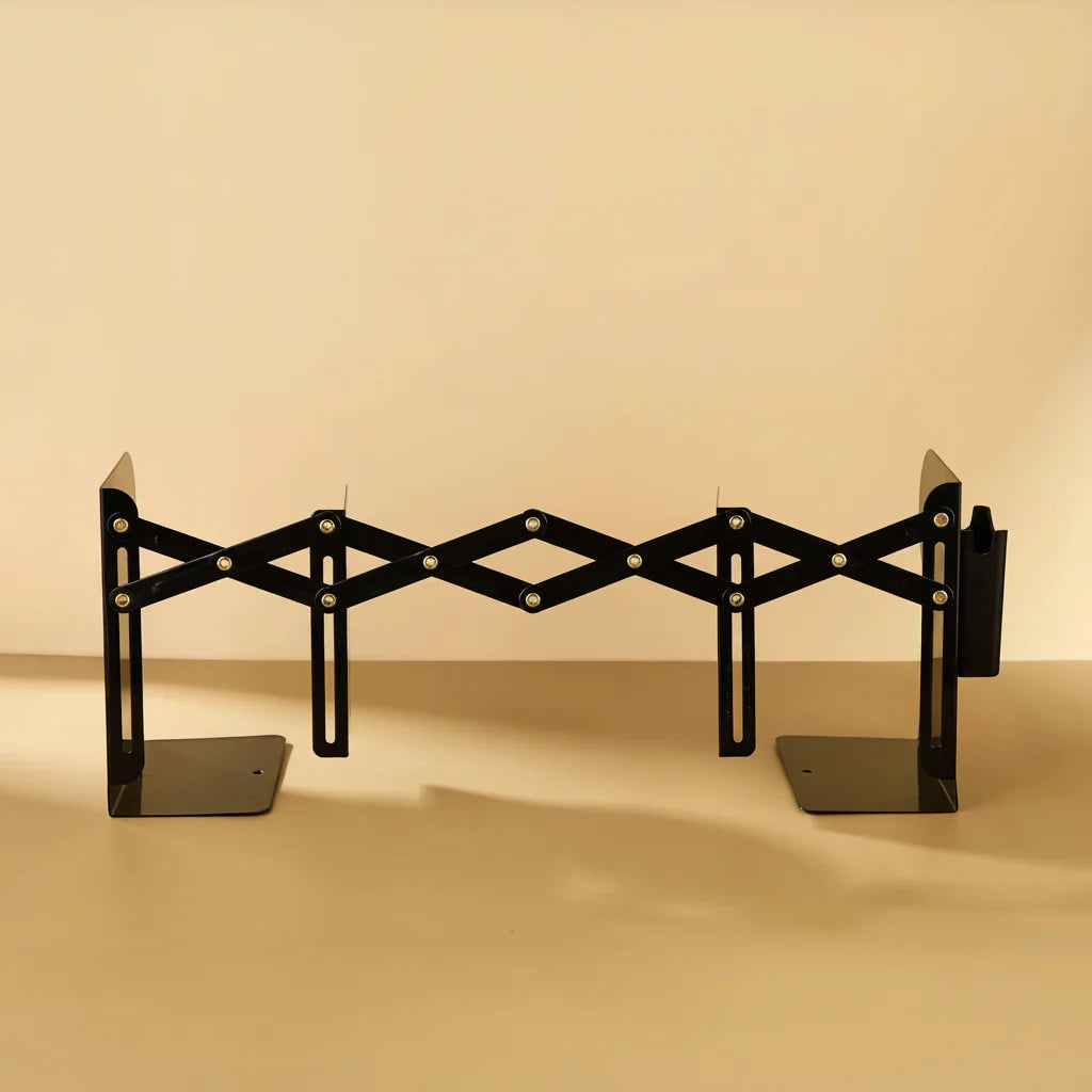Heavy-Duty Metal Book Stand with Adjustable Page Clips