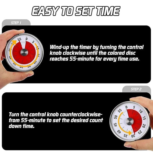 Magnetic Mechanical Cooking Timer with Loud Alarm