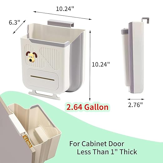 Collapsible Hanging Garbage & Storage Bin for Kitchen & Bathroom