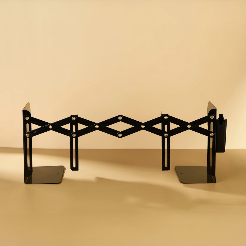 Heavy-Duty Metal Book Stand with Adjustable Page Clips