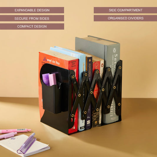 Heavy-Duty Metal Book Stand with Adjustable Page Clips