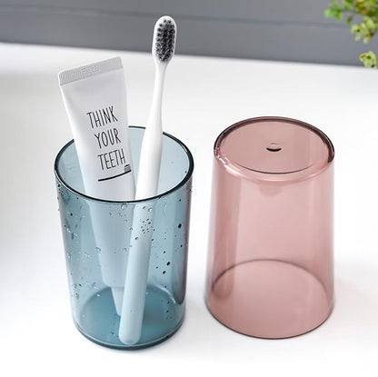 Wall Mounted Toothbrush Holder with Mouthwash Cups & Storage Organizer