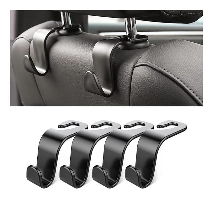 Premium Car Headrest Hook Organizer – Universal Backseat Hanger for Bags & Accessories (Set of 4)