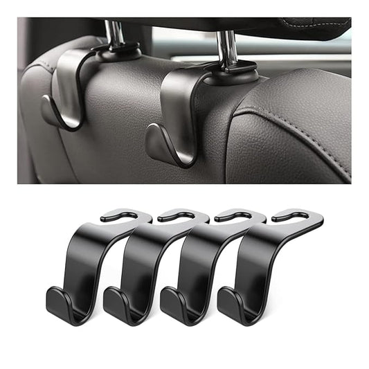 Premium Car Headrest Hook Organizer – Universal Backseat Hanger for Bags & Accessories (Set of 4)
