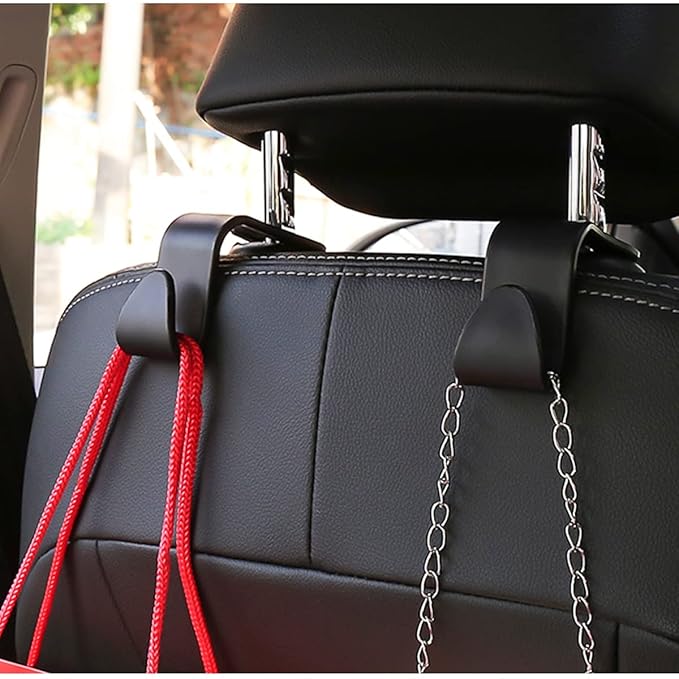 Premium Car Headrest Hook Organizer – Universal Backseat Hanger for Bags & Accessories (Set of 4)