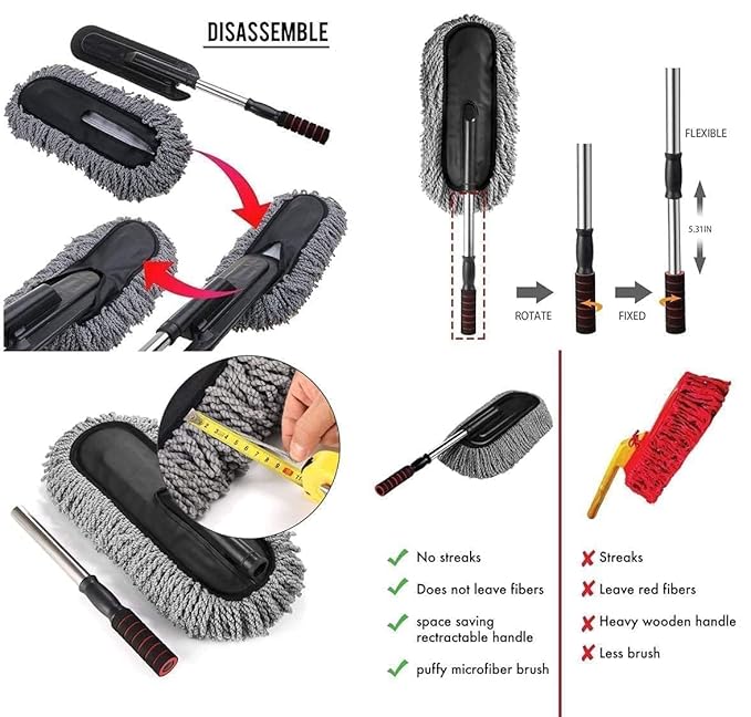 Premium Microfiber Car Cleaning Mitt – Scratch-Free Interior & Exterior Duster Combo