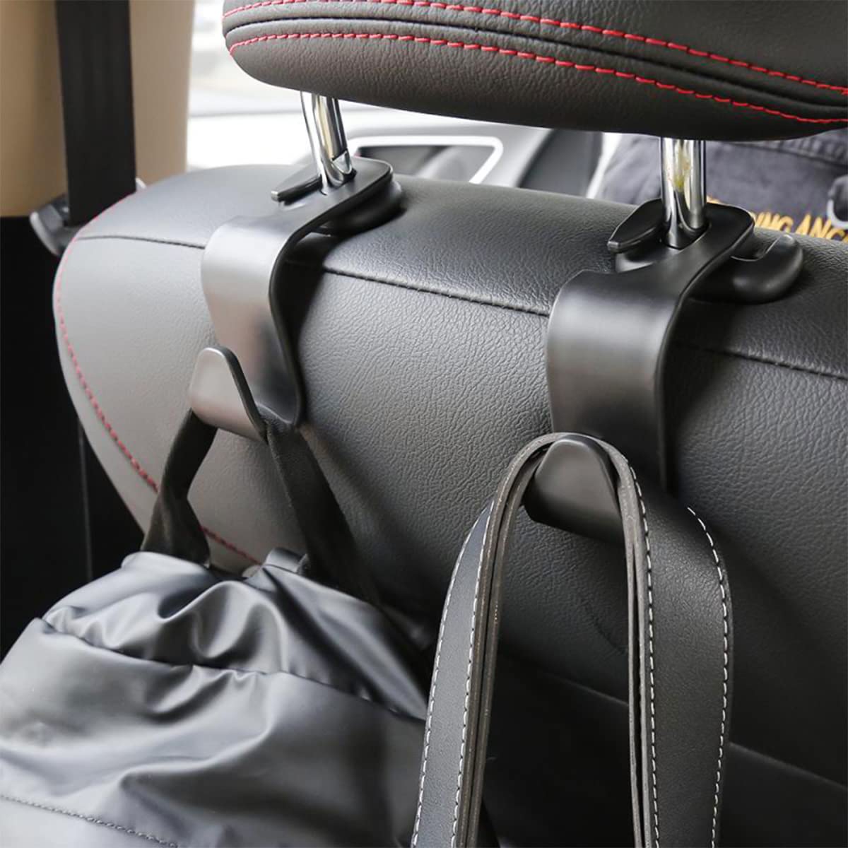 Premium Car Headrest Hook Organizer – Universal Backseat Hanger for Bags & Accessories (Set of 4)