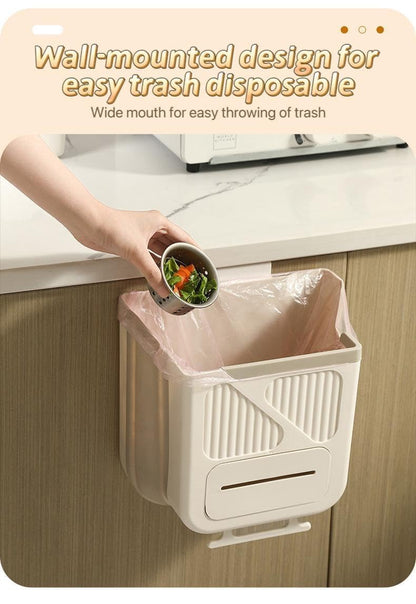 Collapsible Hanging Garbage & Storage Bin for Kitchen & Bathroom