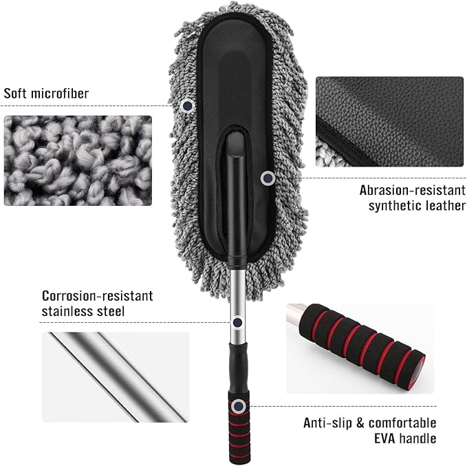 Premium Microfiber Car Cleaning Mitt – Scratch-Free Interior & Exterior Duster Combo