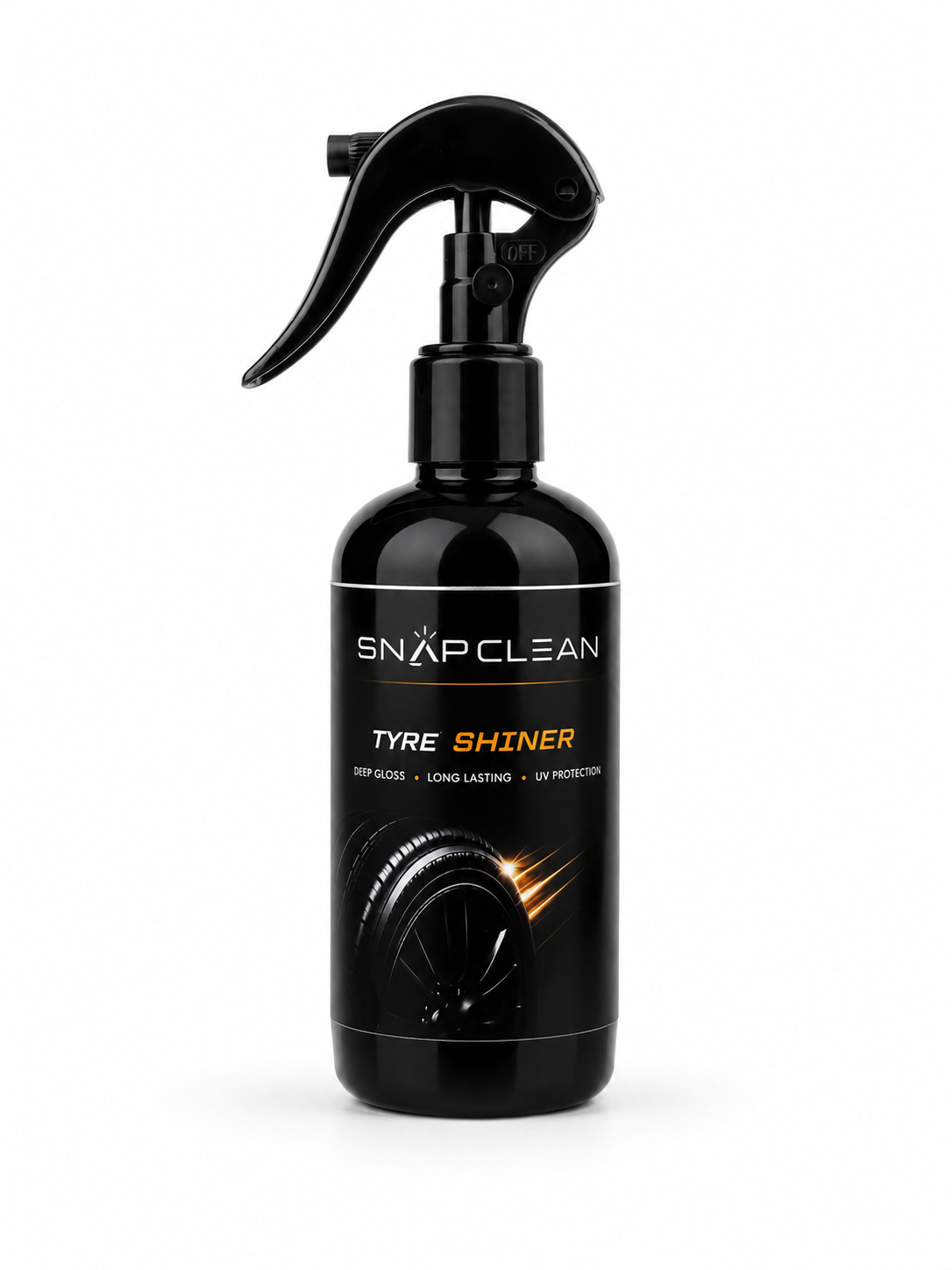SNAP CLEAN Tyre Shiner Spray | Long Lasting Deep Gloss Tire Shine | UV Protection | 300ml