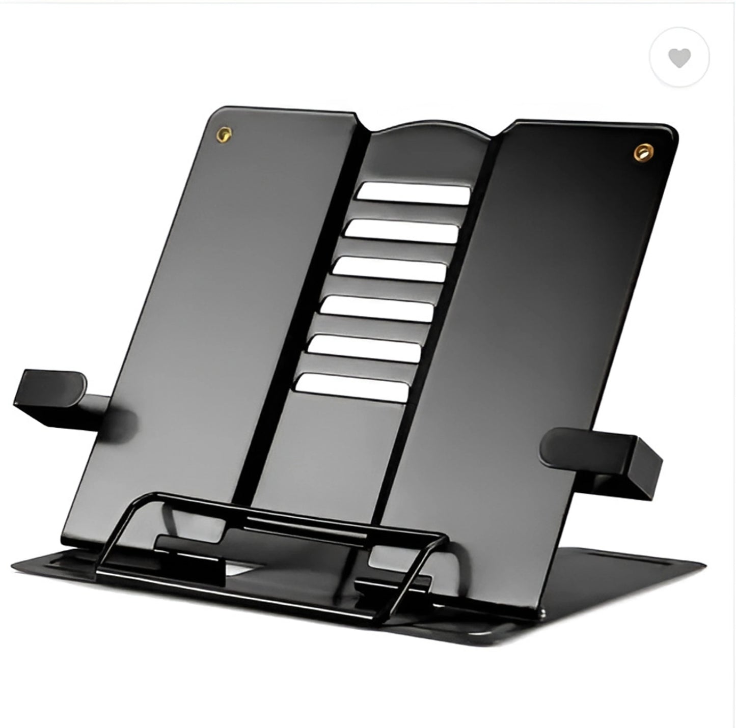 Heavy-Duty Metal Book Stand with Adjustable Page Clips
