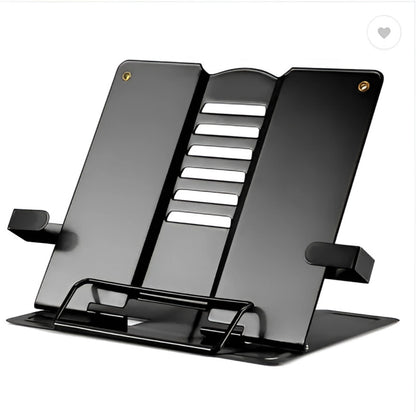 Heavy-Duty Metal Book Stand with Adjustable Page Clips