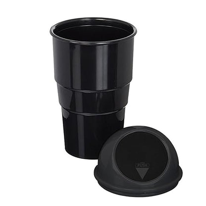 Car Dustbin 1 Pc – Waste Management Bin for Car, Office, Home & Vehicle – Car Accessories, Portable Garbage Organizer with Lid, Small Trash Box for Table, Desk, Kitchen & Travel (Black)