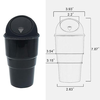 Car Dustbin 1 Pc – Waste Management Bin for Car, Office, Home & Vehicle – Car Accessories, Portable Garbage Organizer with Lid, Small Trash Box for Table, Desk, Kitchen & Travel (Black)