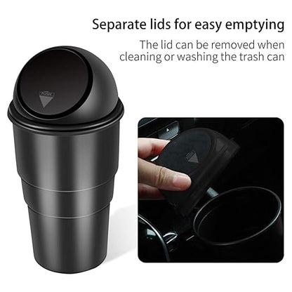 Car Dustbin 1 Pc – Waste Management Bin for Car, Office, Home & Vehicle – Car Accessories, Portable Garbage Organizer with Lid, Small Trash Box for Table, Desk, Kitchen & Travel (Black)