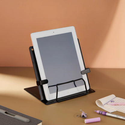 Heavy-Duty Metal Book Stand with Adjustable Page Clips