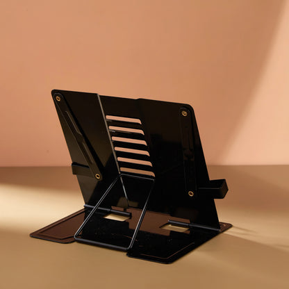 Heavy-Duty Metal Book Stand with Adjustable Page Clips