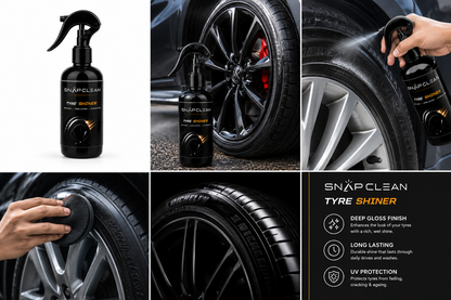 SNAP CLEAN Tyre Shiner Spray | Long Lasting Deep Gloss Tire Shine | UV Protection | 300ml